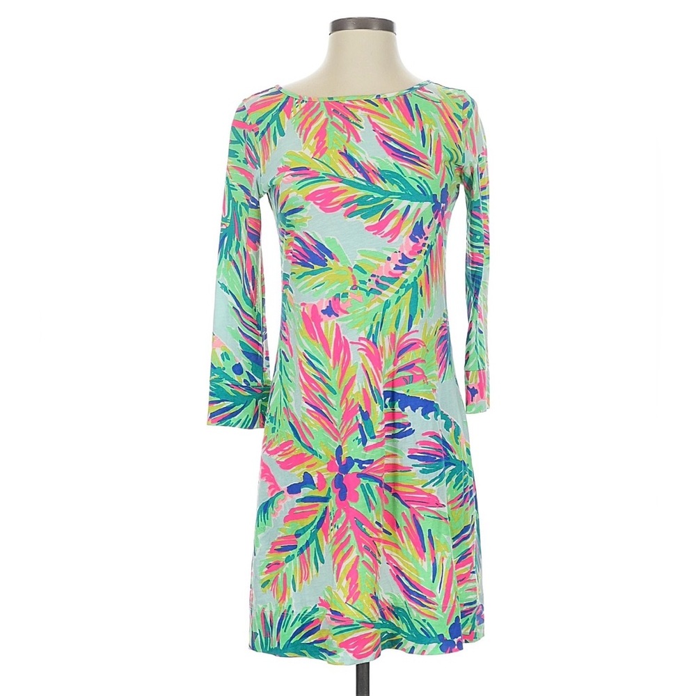 Lilly Pulitzer Long Sleeve Tropical Print Dress Size M RN 88189